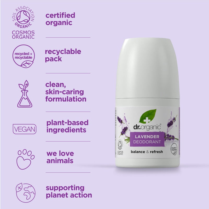 dr.organic مزيل العرق دكتور أورجانيك باللافندر - Image 3